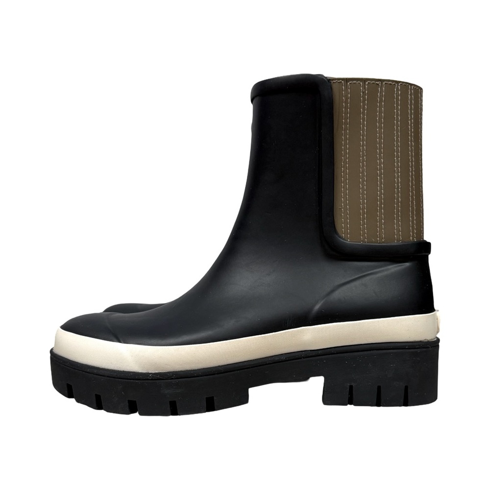 TORY BURCH Black Hurricane Rubber All
Weather Rain Ankle Boots - Picture 4 of 12